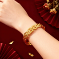 Stainless Steel Hollowed-out Wide-surface Buckle Bracelet