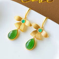 Brincos Pendentes Jaspe Verde