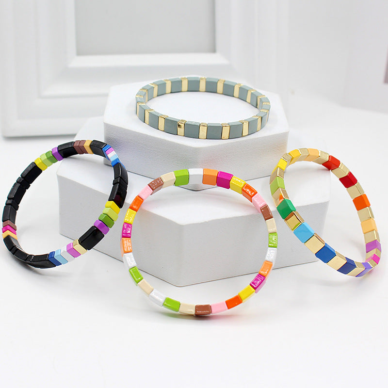 Pulseira Elástica Colorida Minimalista