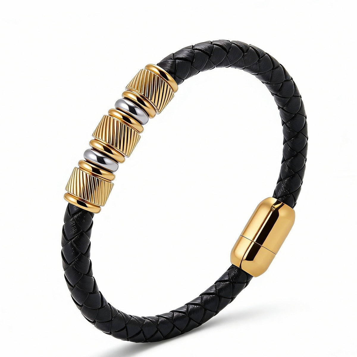 Mens Fashion Braided Leather Bracelet