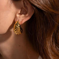 Brincos Gota Martelada Dourado
