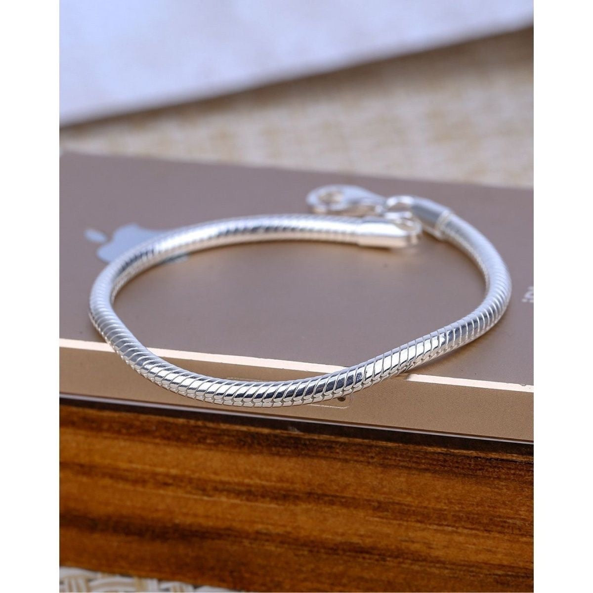 Pulseira Corrente Serpente - Banhada a Prata