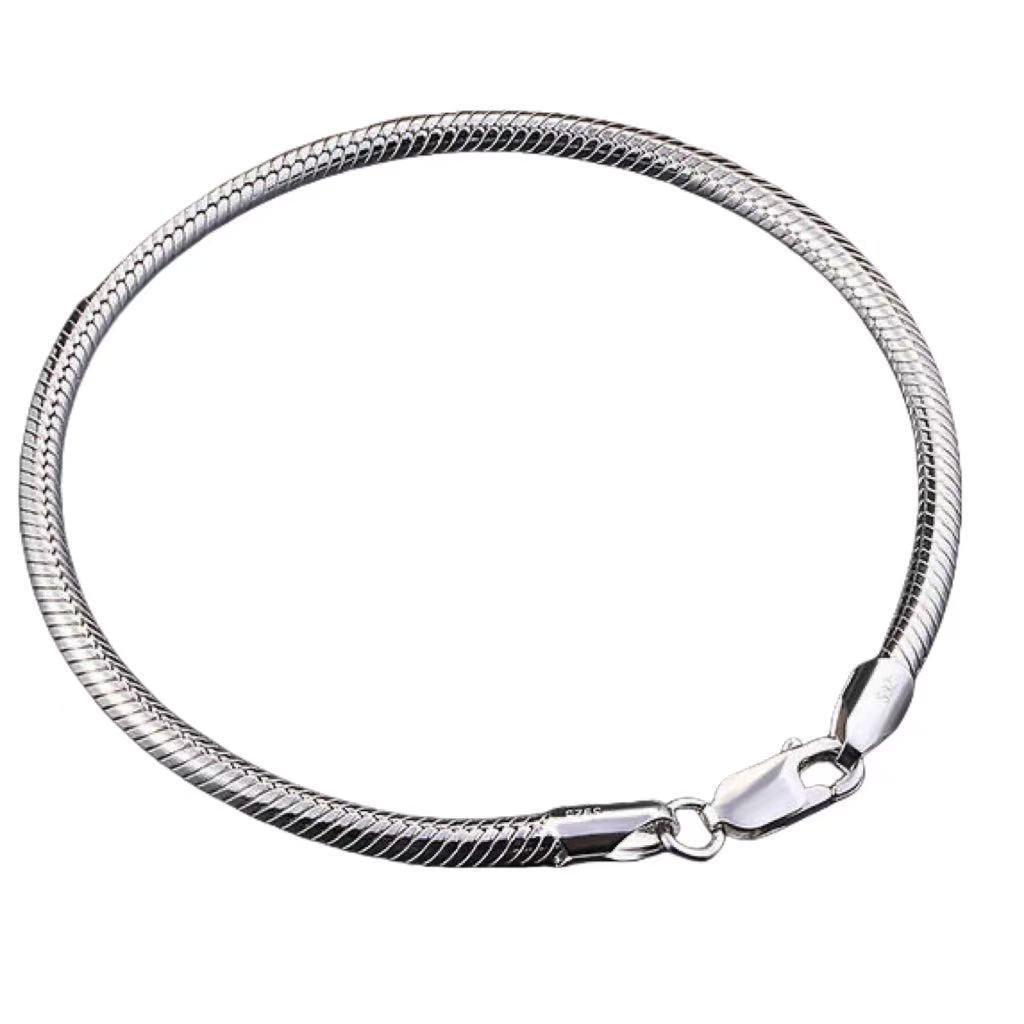 Pulseira Corrente Serpente - Banhada a Prata