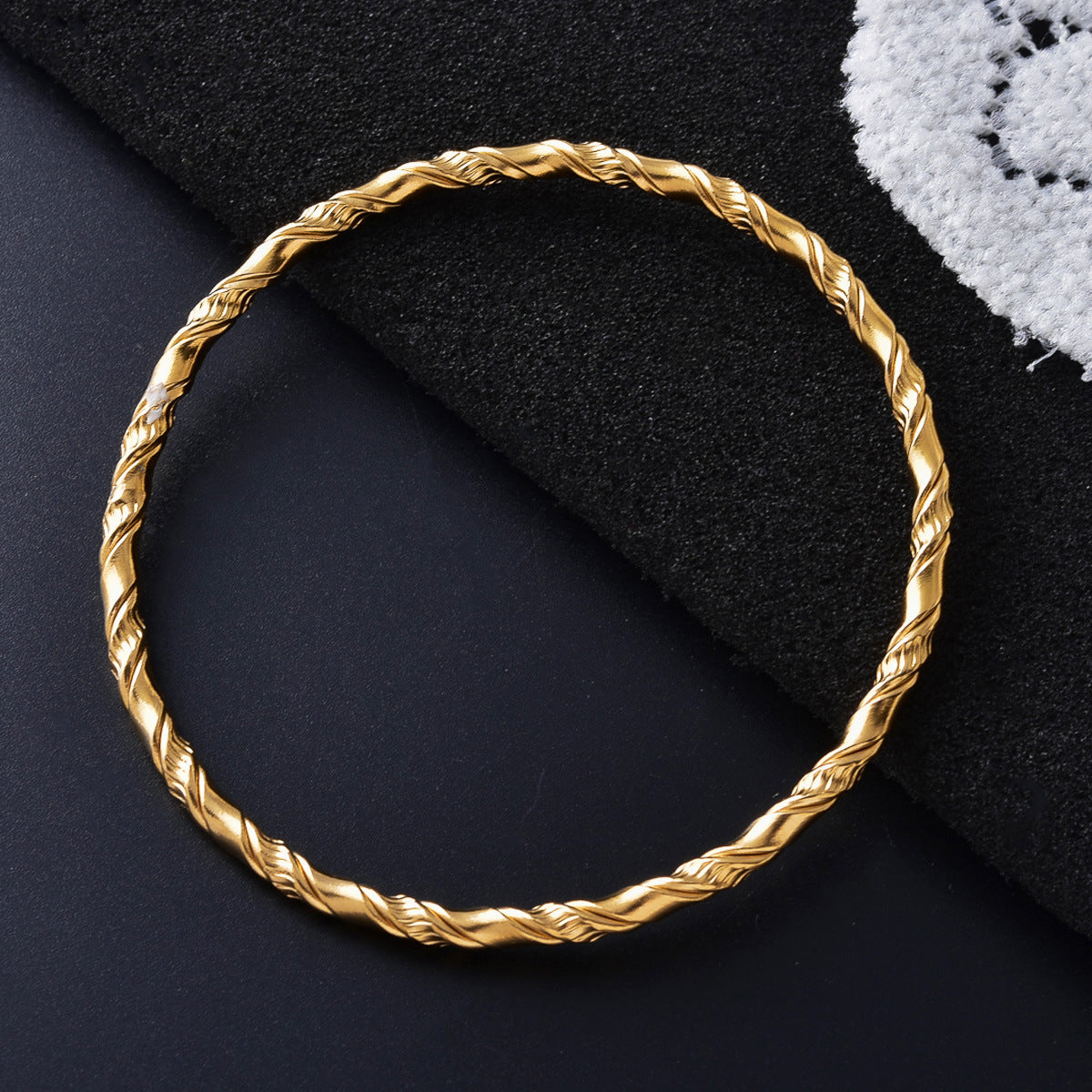 Pulseira Trançada Polida - Aço Inoxidável
