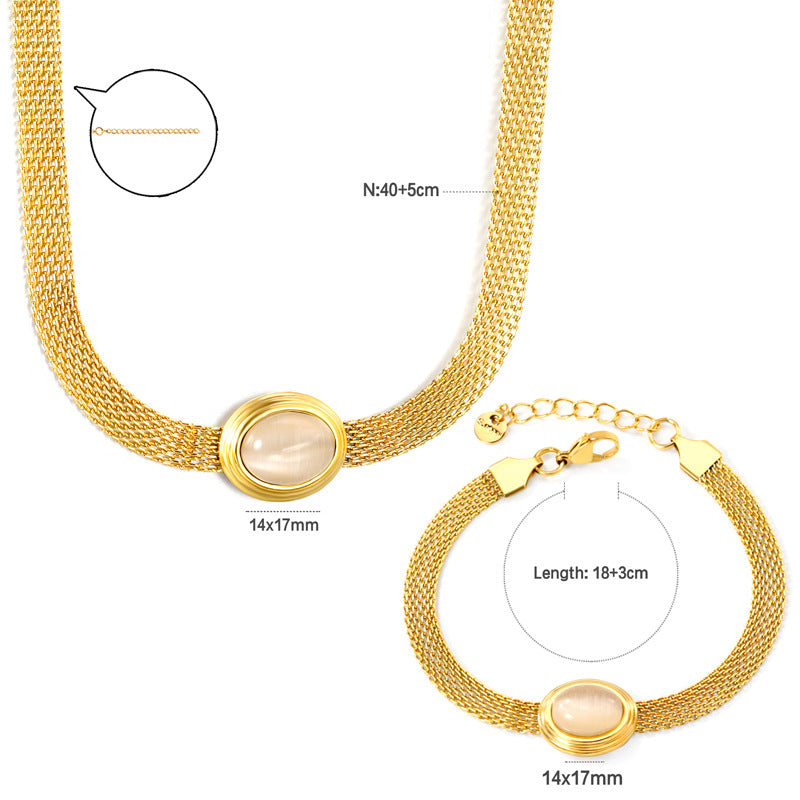 Pulseira e Fio Aço Inoxidável Banhado 18k - Mais Vendida