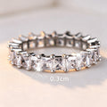 Silver Ring With A Full Row Of Cubic Zirconia Stones
