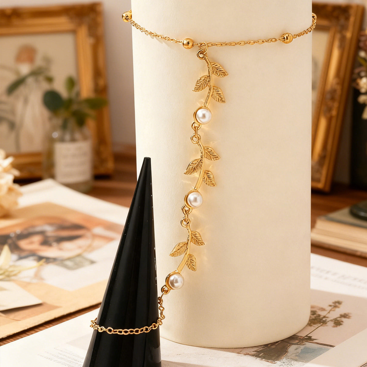 Pulseira-Anel Corrente Elegante para Cerimónia