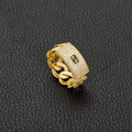 Brass Gold-plated Ring With An S Logo And Diamond Accents Available In Multiple Sizes