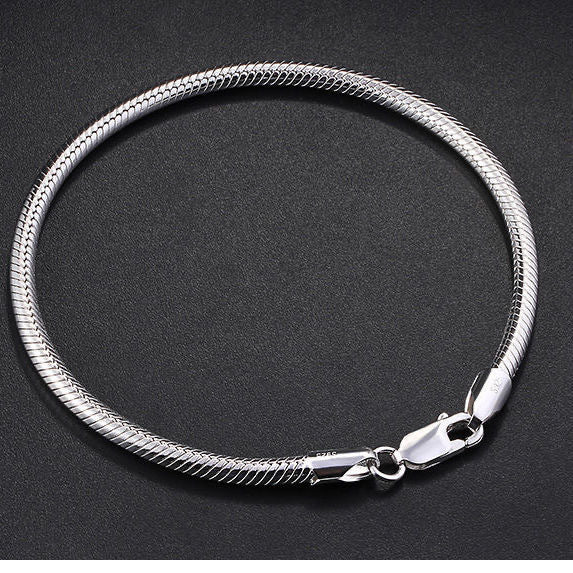 Pulseira Corrente Serpente - Banhada a Prata