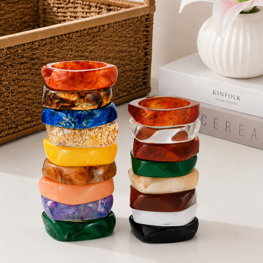 Ombre Coffee-Colored Resin Bracelet For Women