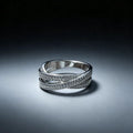 Square White Zircon Silver Ring