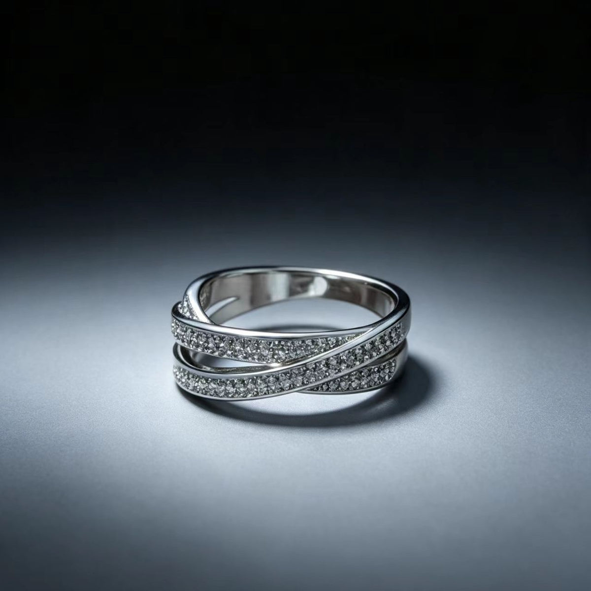 Square White Zircon Silver Ring