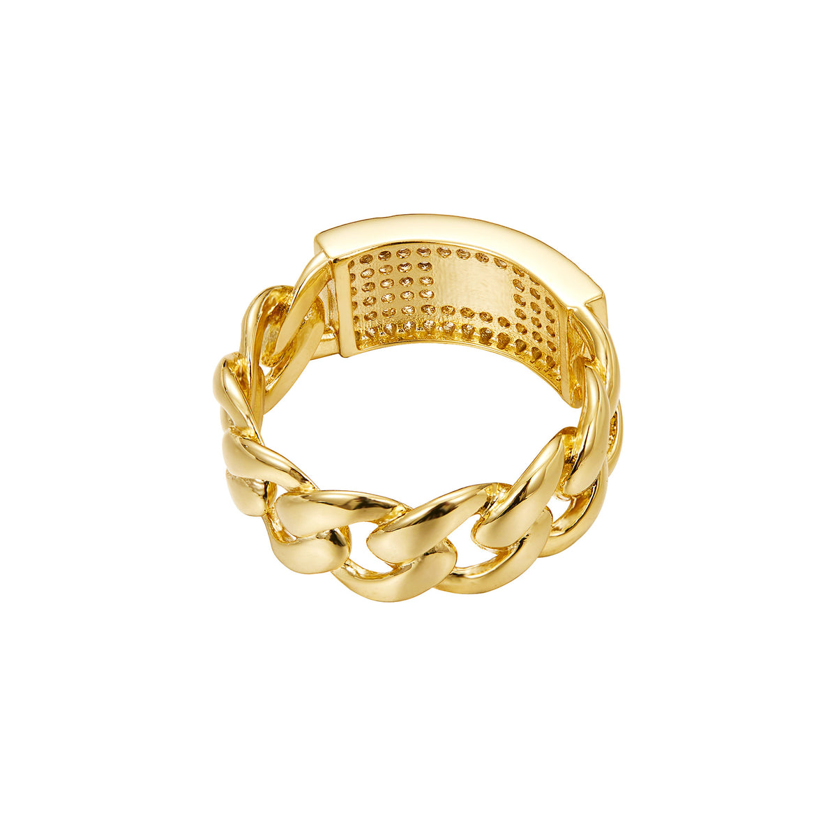 Anel Cravejado - Banhado a Ouro