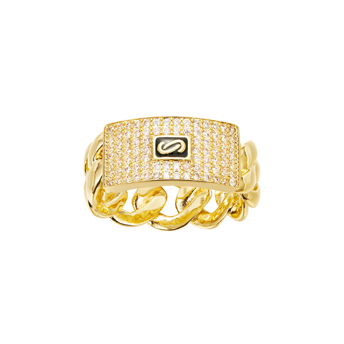 Anel Cravejado - Banhado a Ouro