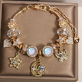 Butterfly Heart-shaped Pendant Beaded Bracelet For Women