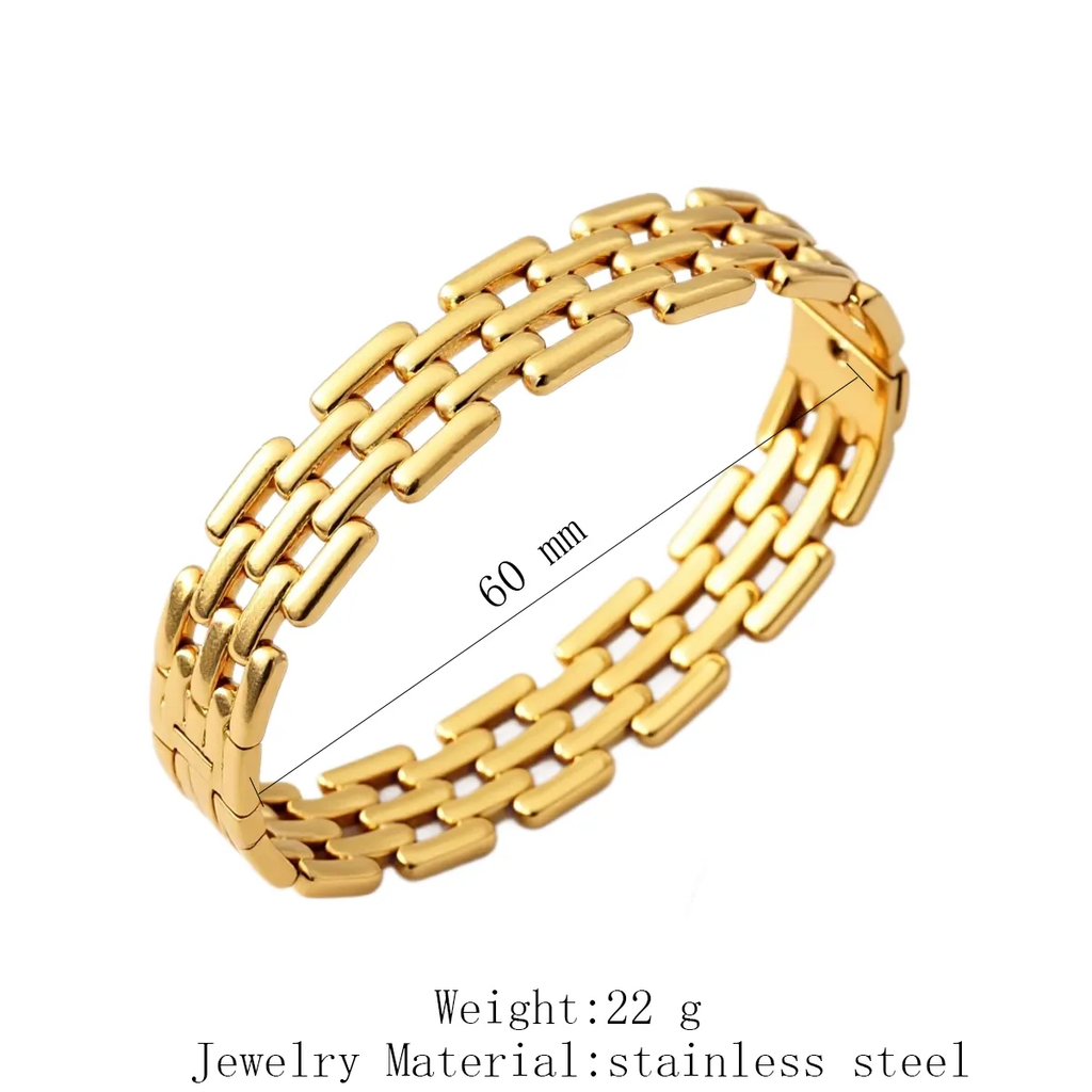 Pulseira Fivela Larga - Aço Inoxidável