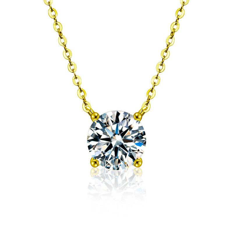 Colar Solitário Moissanite Prata 925