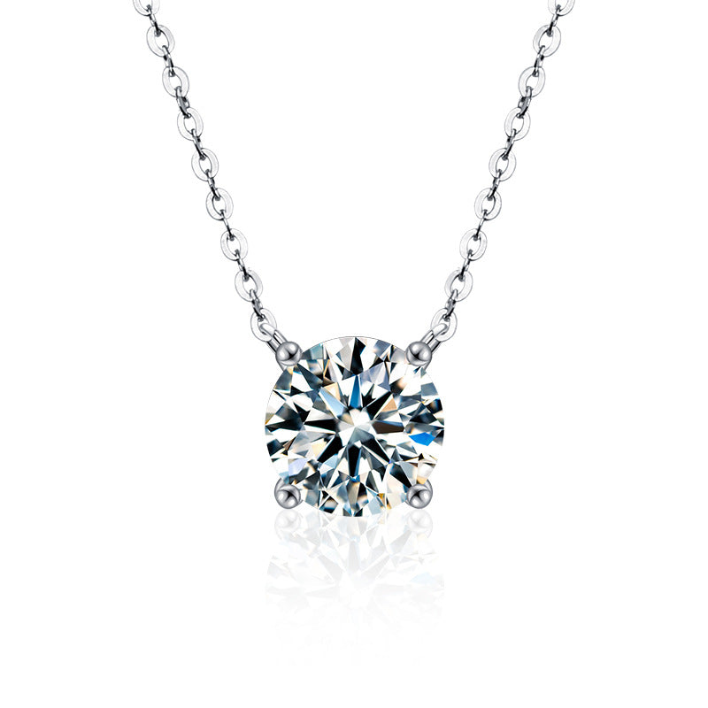 Colar Solitário Moissanite Prata 925