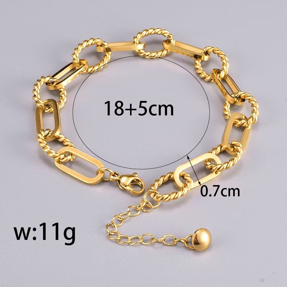 Pulseira Corrente Grossa Punk - Aço Titânio