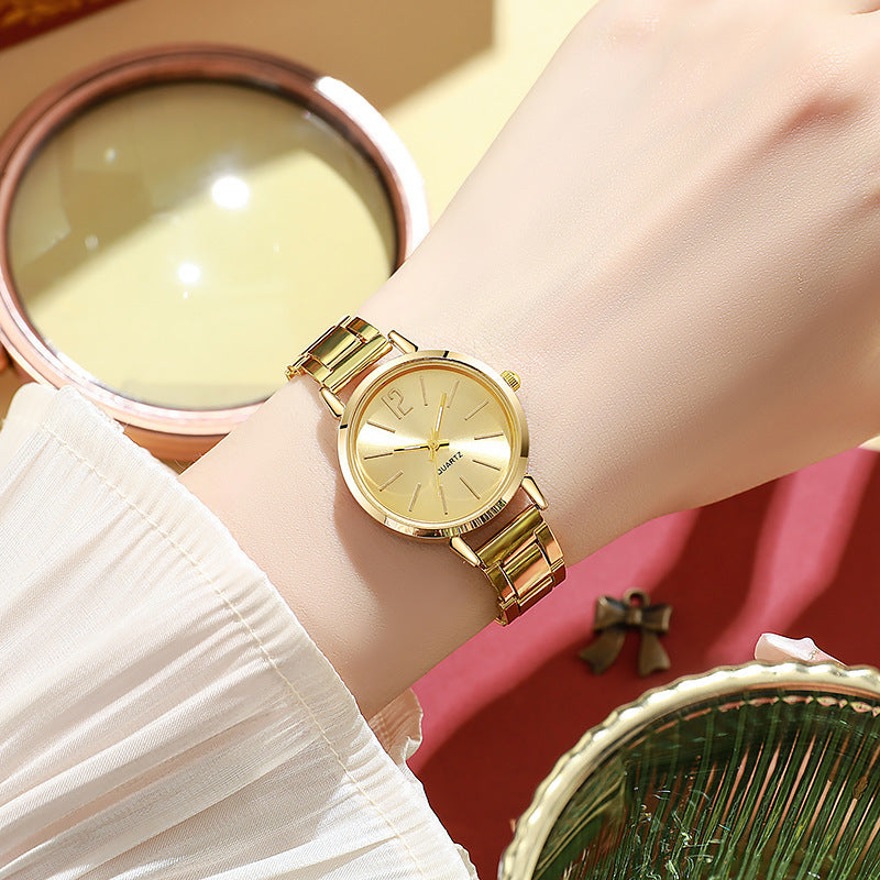 Relógio Quartzo Bracelete Dourado