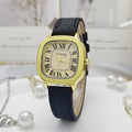 Relógio Retro Números Romanos - Bracelete de Pele Sintética