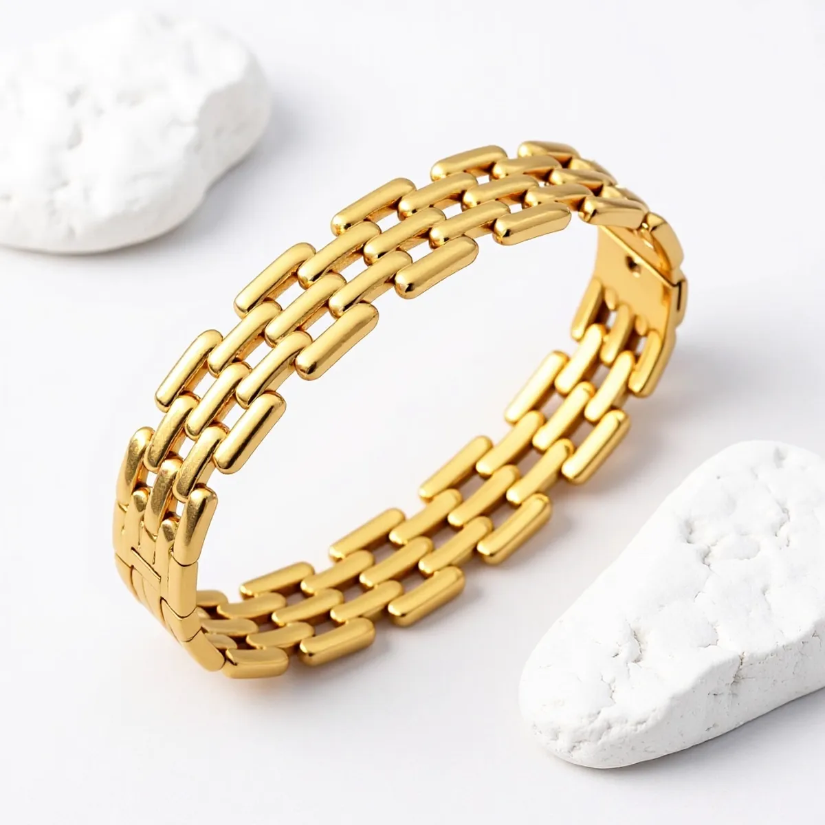 Pulseira Fivela Larga - Aço Inoxidável
